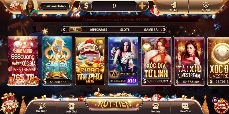 Thế giới trò chơi tại cổng game Sunwin